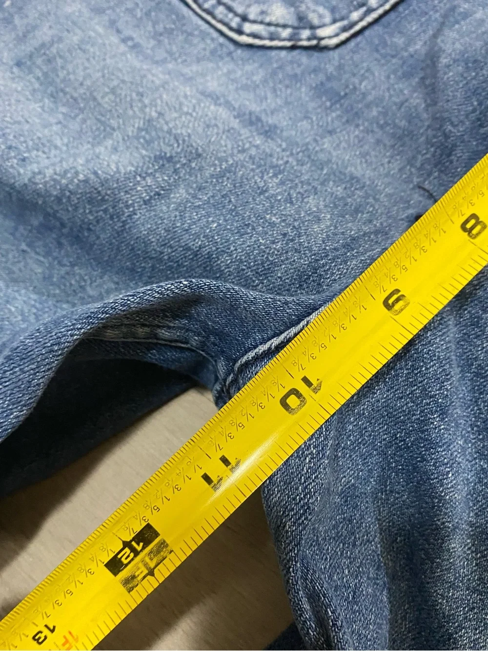 Maeve Anthropologie The Colette Wide Leg Crop Jeans Blue Patch Pocket Size 26 - Picture 10 of 11